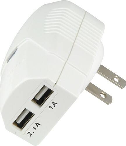 Angle Standard. Scosche - reVIVE II Dual-USB AC Adapter - White.