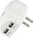 Angle Standard. Scosche - reVIVE II Dual-USB AC Adapter - White.