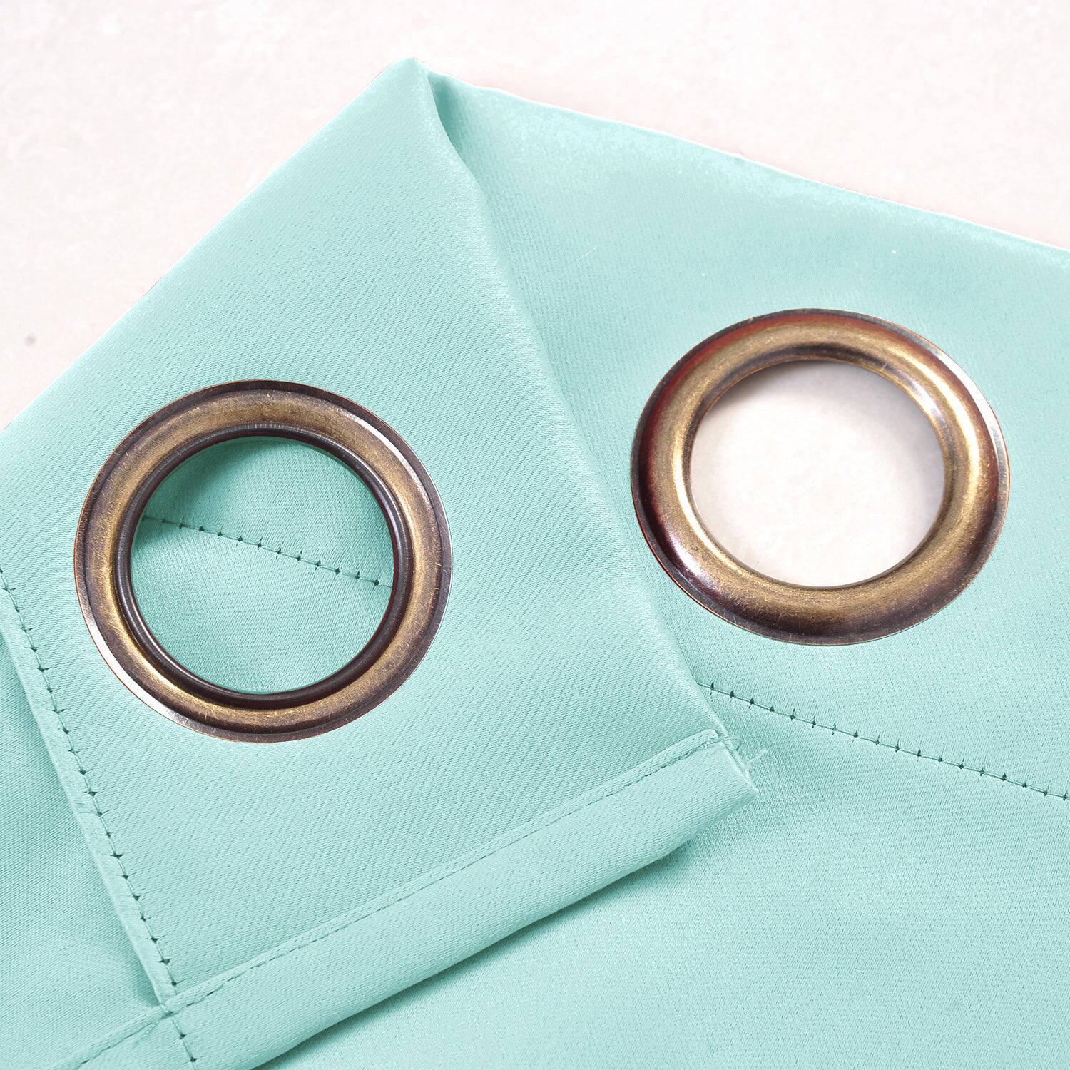 Back. RT Designers Collection - RT Designers Collection 100% Polyester 250 GSM Riley 100% Blackout Grommet Panel 54" x 95" Blue - Blue.