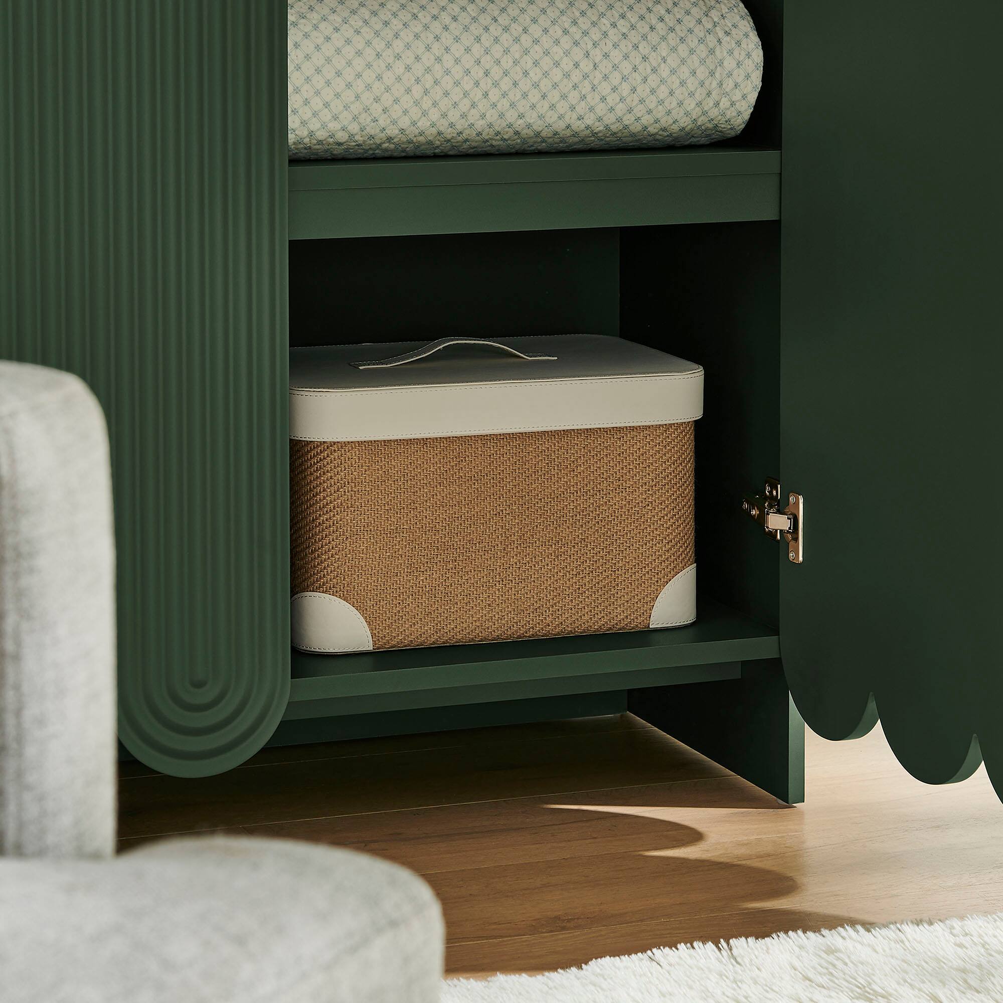 Alt View 2. Modway - Dahlia 78 Inch Fluted and Scalloped Arched Storage Cabinet by Modway - Hunter Green.