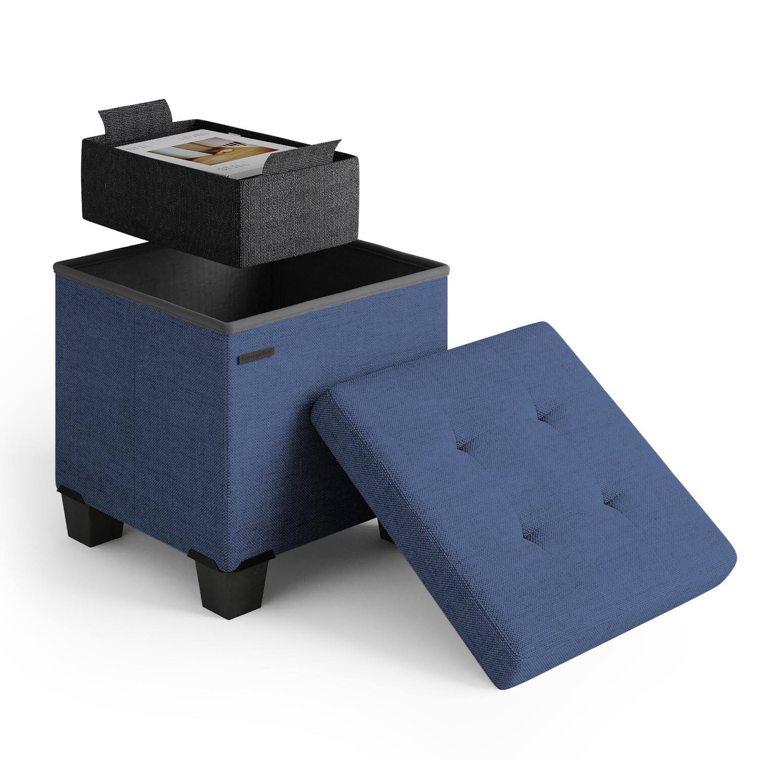 04 - Blue Fabric 15"D x 15"W x 15"H