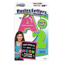 ArtSkills - 2.5" Text Letters and Numbers, Neon Colors, 310/Pack - Assorted Neon Colors