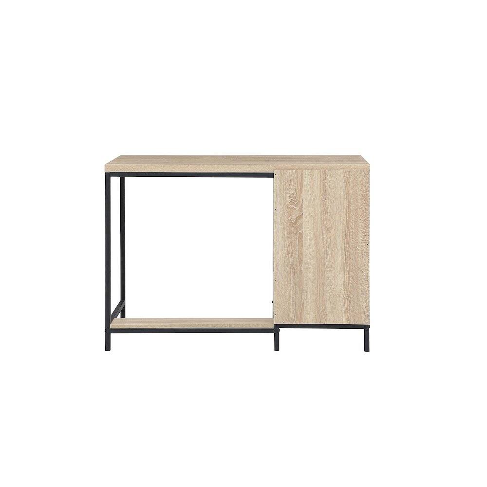 Angle. Elegant Decor - Emerson 42 inch Desk in Mango Wood - Mango Wood And Black.