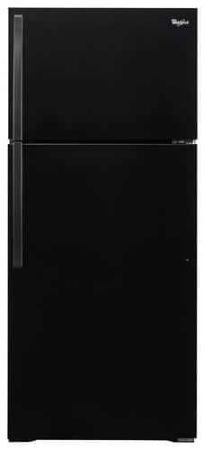 Front. Whirlpool - 16.0 Cu. Ft. Top-Freezer Refrigerator - Black.