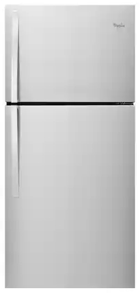 Front. Whirlpool - 19.2 Cu. Ft. Top-Freezer Refrigerator - Monochromatic Stainless Steel.