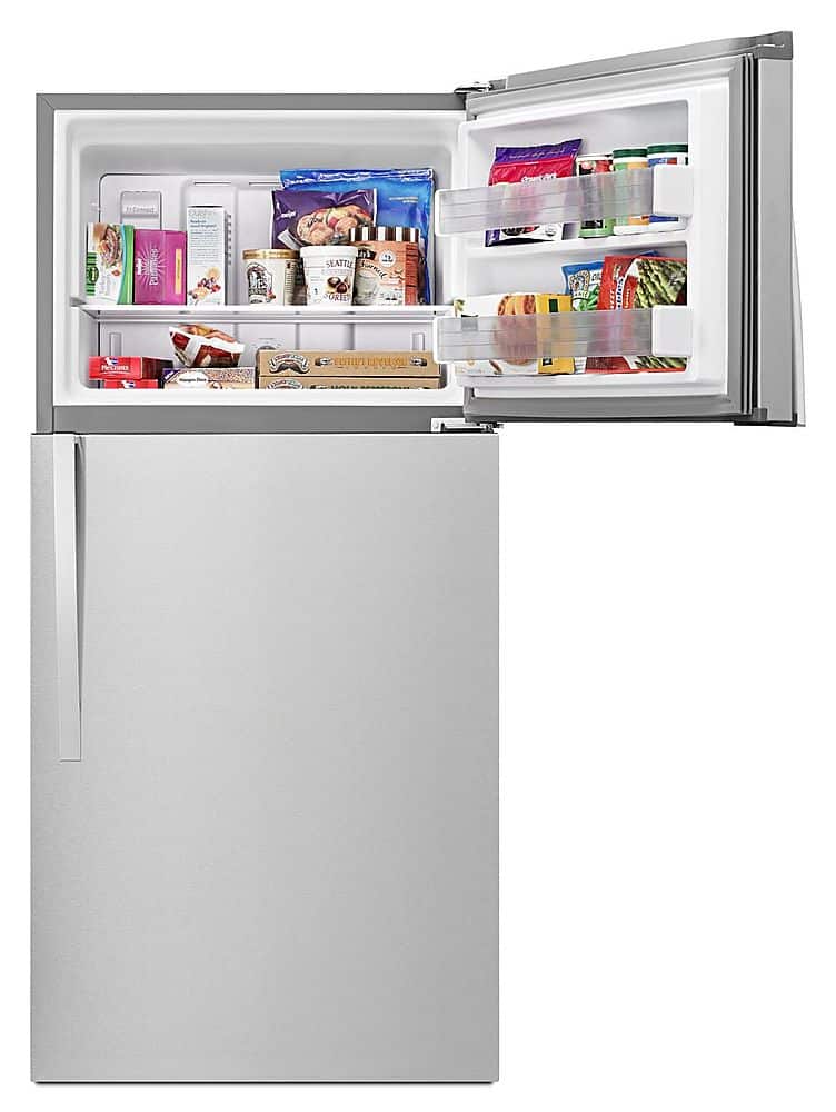 Alt View 11. Whirlpool - 19.2 Cu. Ft. Top-Freezer Refrigerator - Monochromatic Stainless Steel.