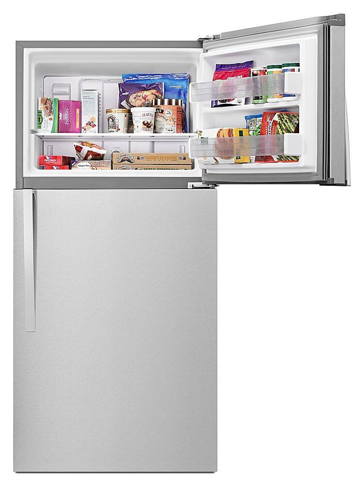 Alt View 11. Whirlpool - 19.2 Cu. Ft. Top-Freezer Refrigerator - Monochromatic Stainless Steel.