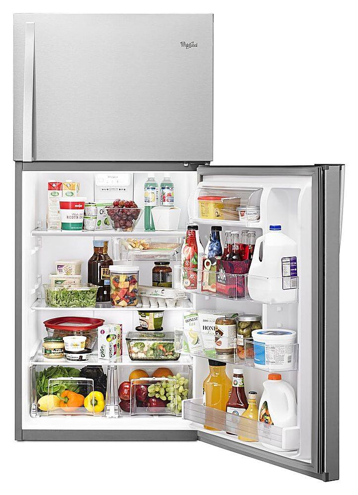 Alt View 12. Whirlpool - 19.2 Cu. Ft. Top-Freezer Refrigerator - Monochromatic Stainless Steel.