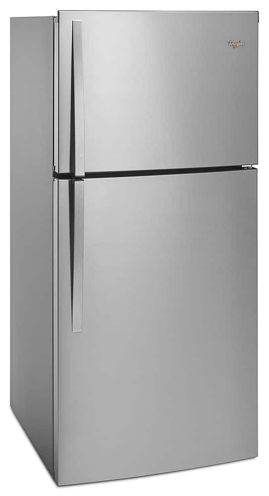 Alt View 2. Whirlpool - 19.2 Cu. Ft. Top-Freezer Refrigerator - Monochromatic Stainless Steel.