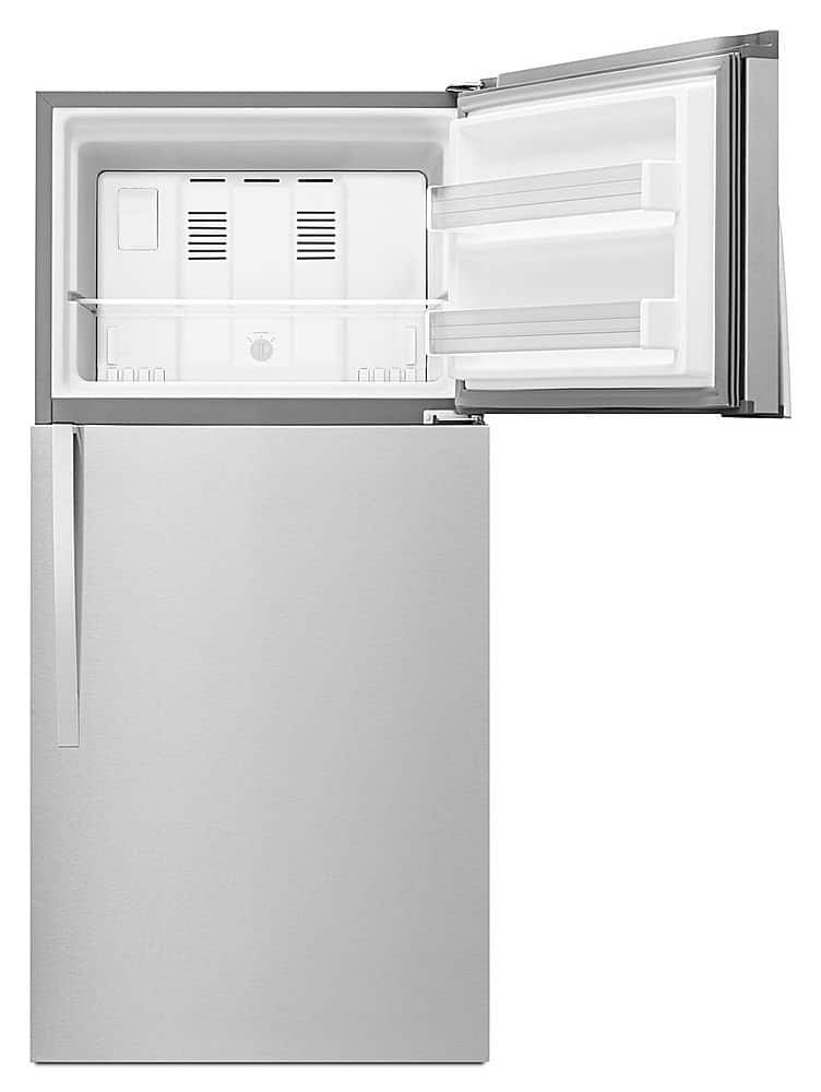 Alt View 3. Whirlpool - 19.2 Cu. Ft. Top-Freezer Refrigerator - Monochromatic Stainless Steel.