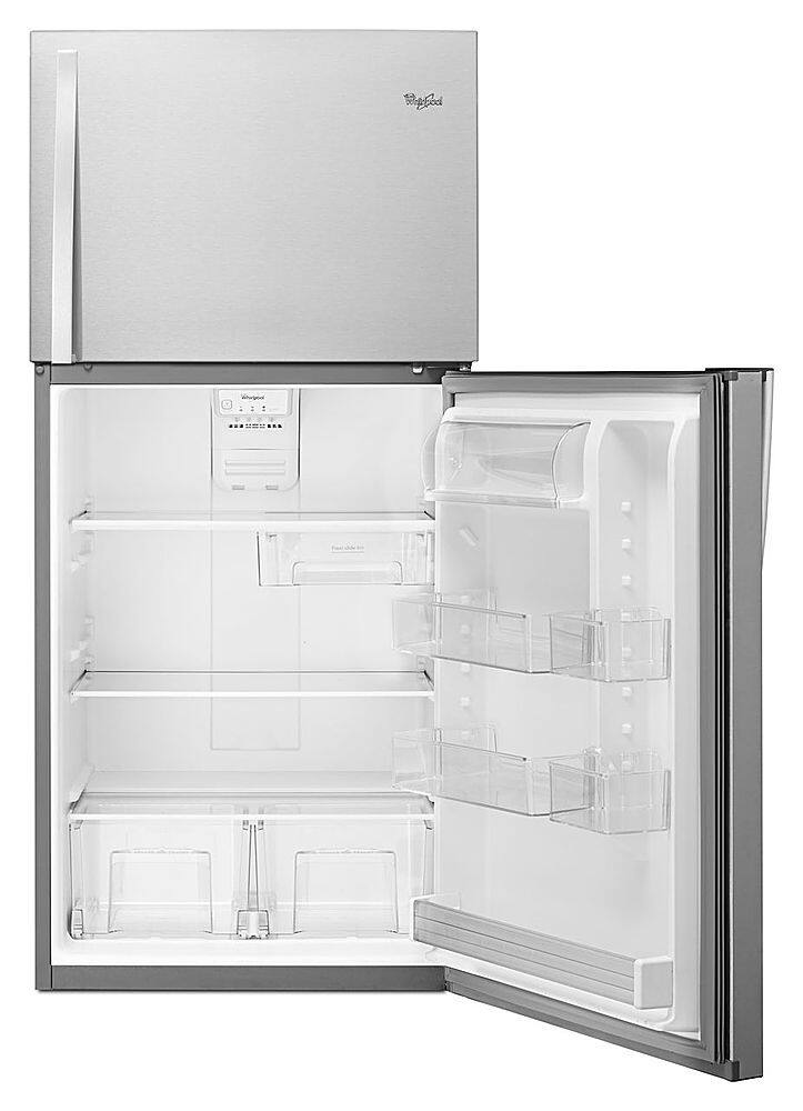 Alt View 4. Whirlpool - 19.2 Cu. Ft. Top-Freezer Refrigerator - Monochromatic Stainless Steel.
