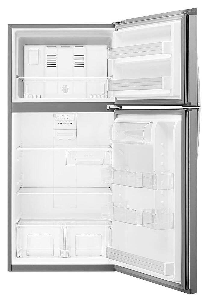 Alt View 5. Whirlpool - 19.2 Cu. Ft. Top-Freezer Refrigerator - Monochromatic Stainless Steel.