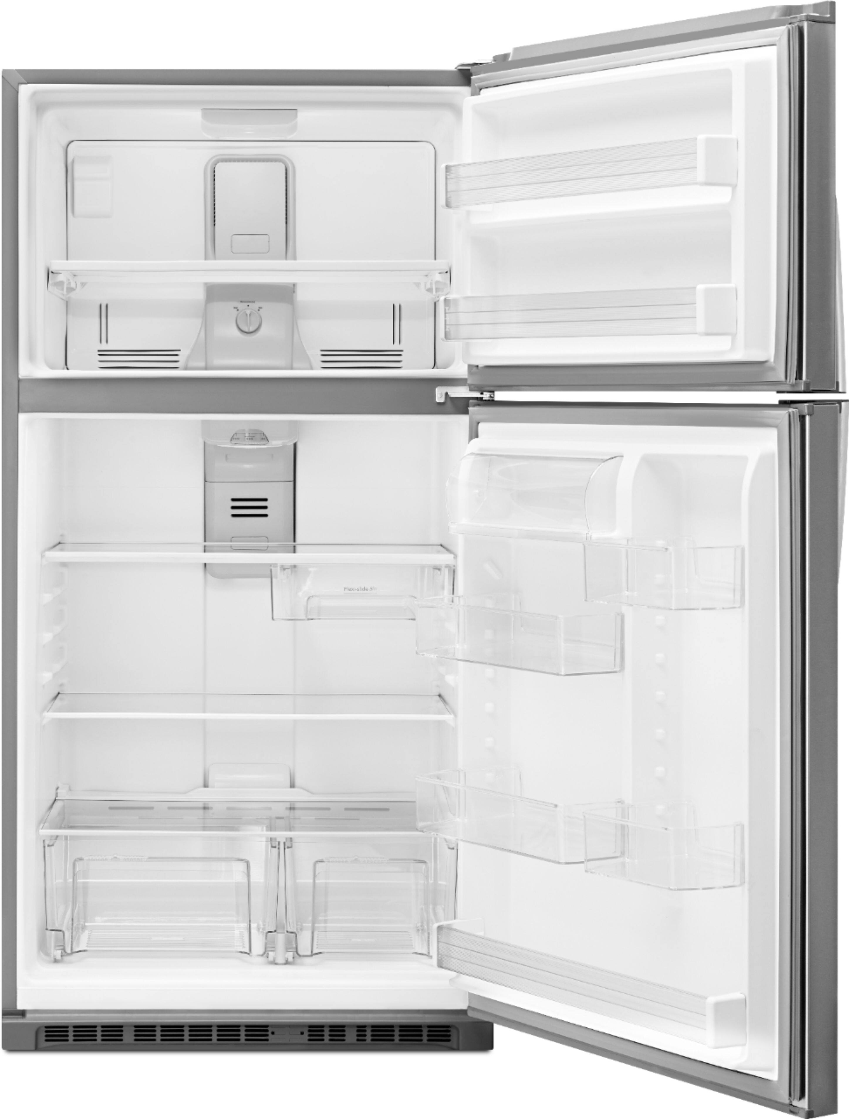 Alt View 1. Whirlpool - 21.3 Cu. Ft. Top-Freezer Refrigerator - Monochromatic Stainless Steel.
