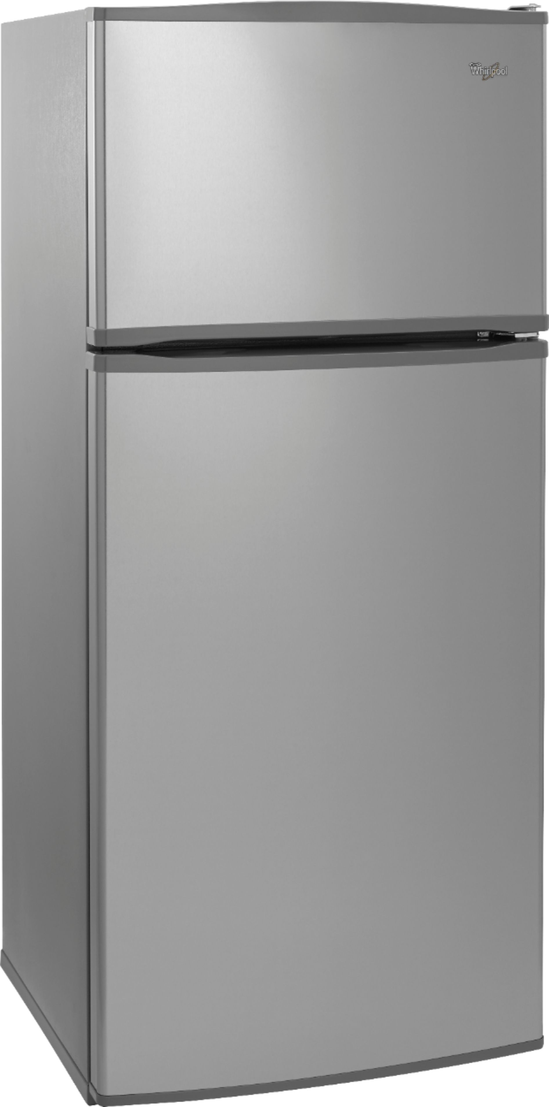 Angle View: Whirlpool - 16.0 Cu. Ft. Top-Freezer Refrigerator - Monochromatic stainless steel