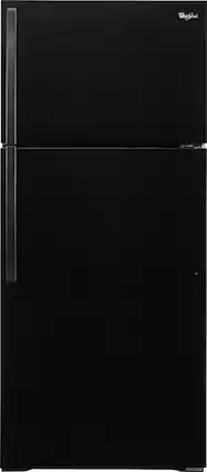 Front. Whirlpool - 14.3 Cu. Ft. Top-Freezer Refrigerator - Black.