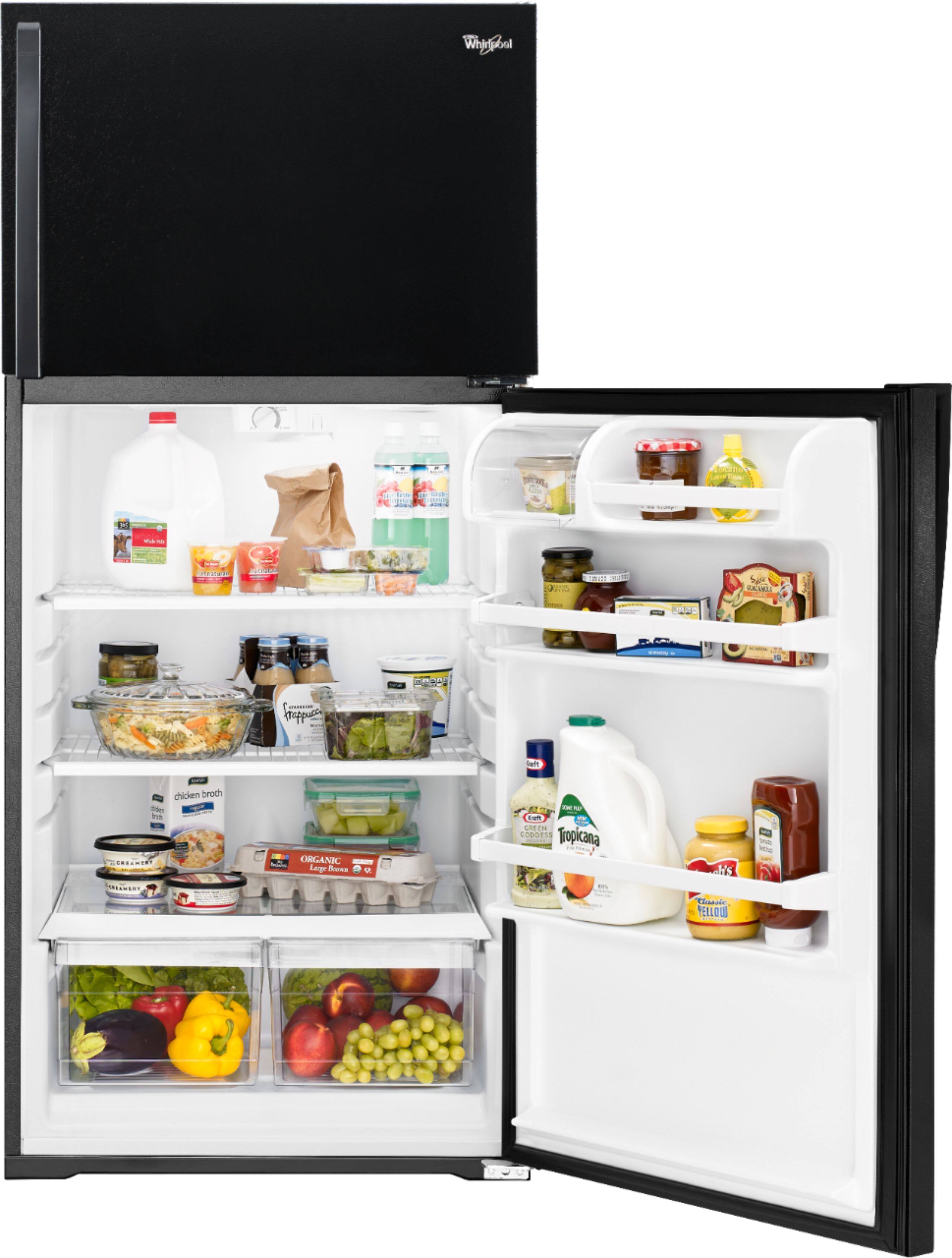 Alt View 1. Whirlpool - 14.3 Cu. Ft. Top-Freezer Refrigerator - Black.