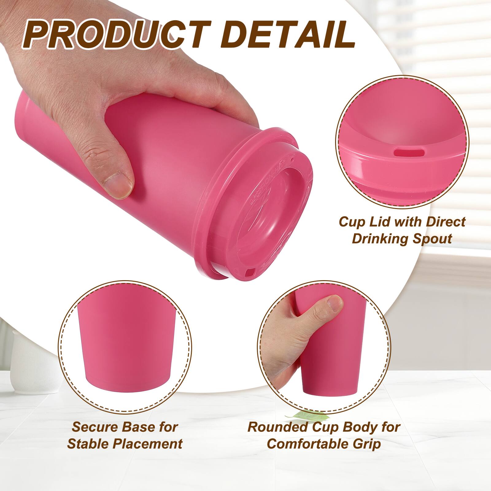 PRODUCT DETAIL

- Cup Lid with Direct Drinking Spout
- Secure Base for Stable Placement
- Rounded Cup Body for Comfortable Grip