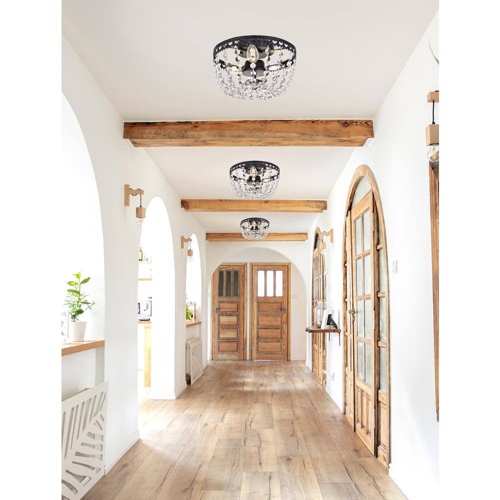 Angle. Elegant Lighting - Kylie 10 inch flush mount in black - Black.