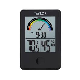 Taylor - Comfort Level Hygrometer Digital Thermometer Plastic Black 3.54 in.