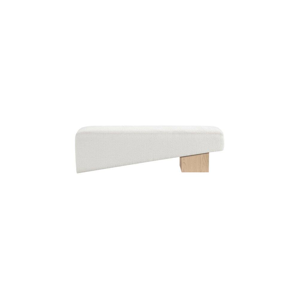 Alt View 2. Meridian Furniture - Alora Cream Fabric Bench - Grey.