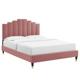 Modway - Elise Performance Velvet Twin Platform Bed - Red