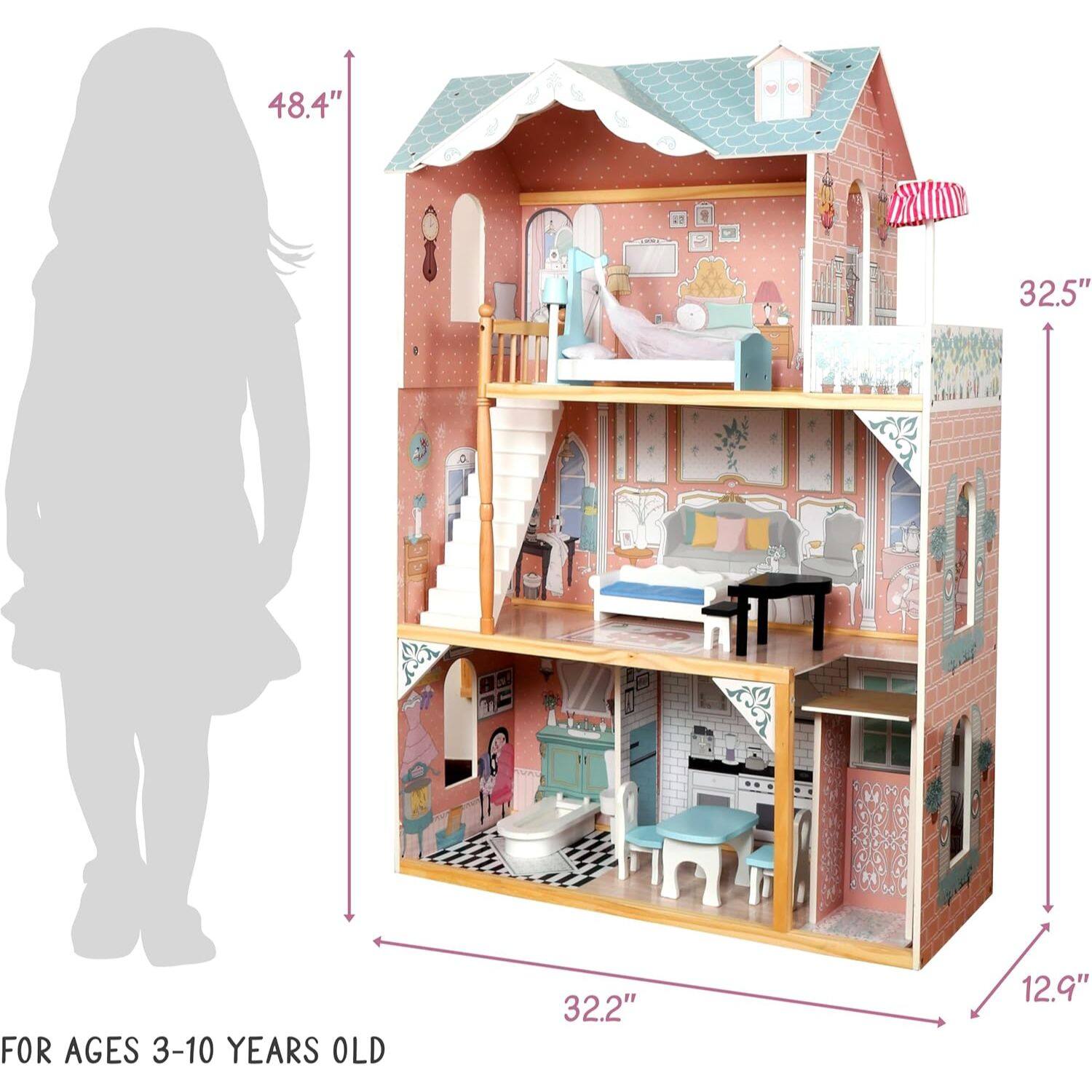 48.4"  
32.5"  
FOR AGES 3-10 YEARS OLD  
32.2"  
12.9"