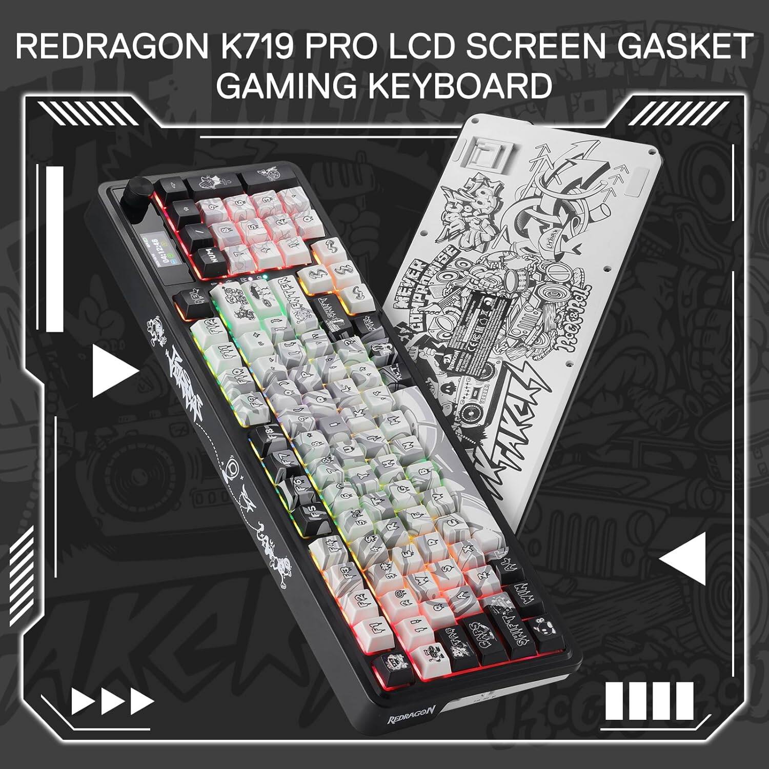 REDRAGON K719 PRO LCD SCREEN GASKET GAMING KEYBOARD

:12:48 04: NUM  F12  
MENTER &  in a
  NEVER  nocanal WORDER MARKERS AL MIM A  CARS SHIFT  REDRAGON