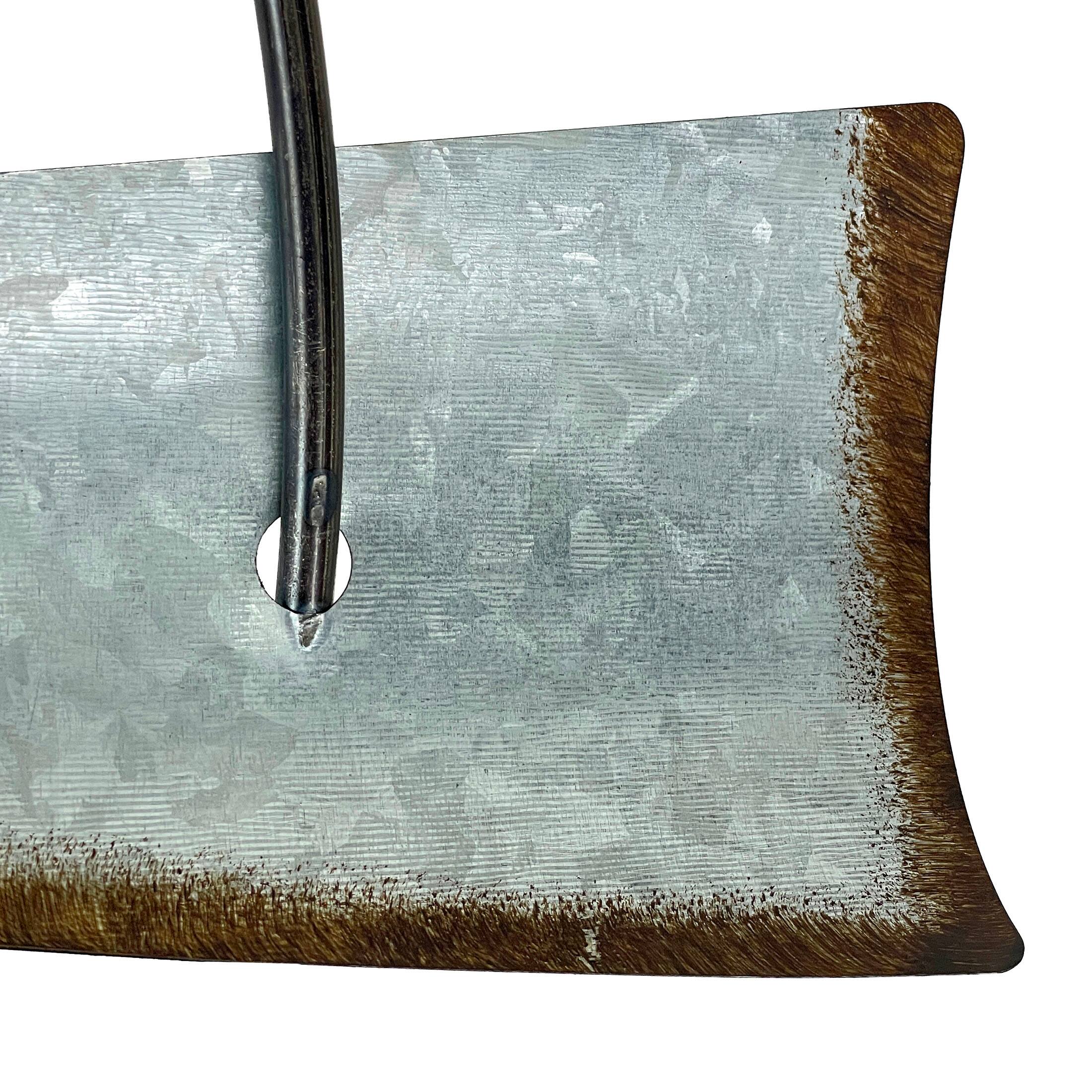 Alt View 7. Zeckos - Pair of Distressed Metal Half Moon Windmill Wall Sculptures - Silver.