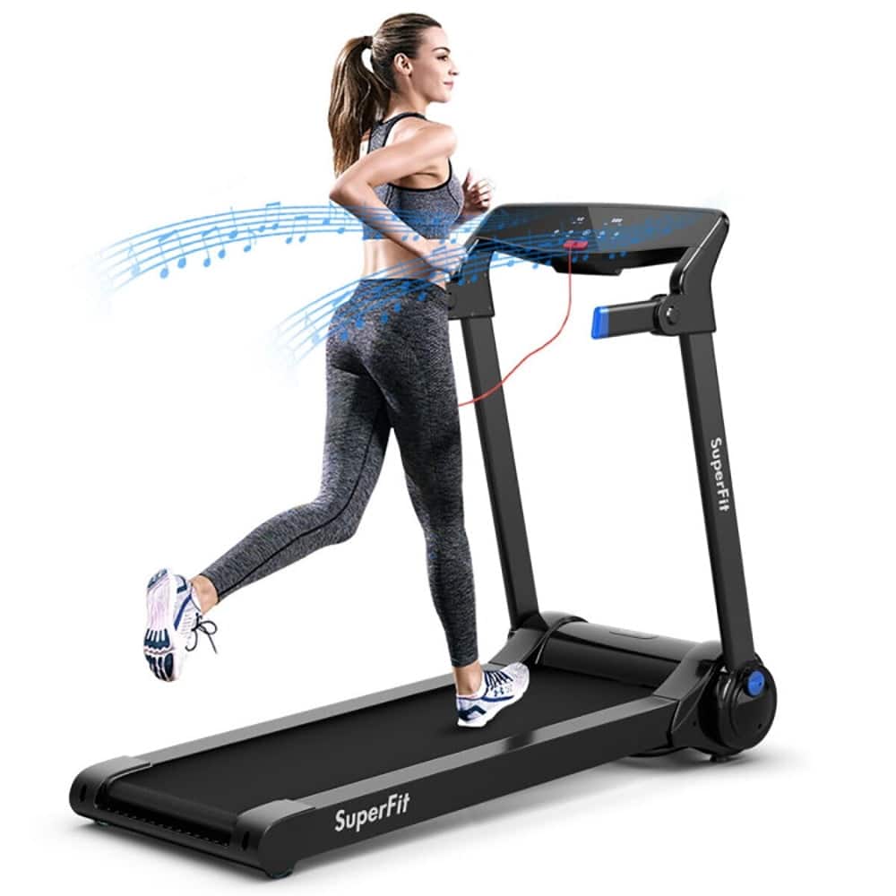 Kadyn - Treadmill, Electric Treadmill, Walking Jogging Machine,3HP Electric Folding Treadmill with Bluetooth Speaker - Blue