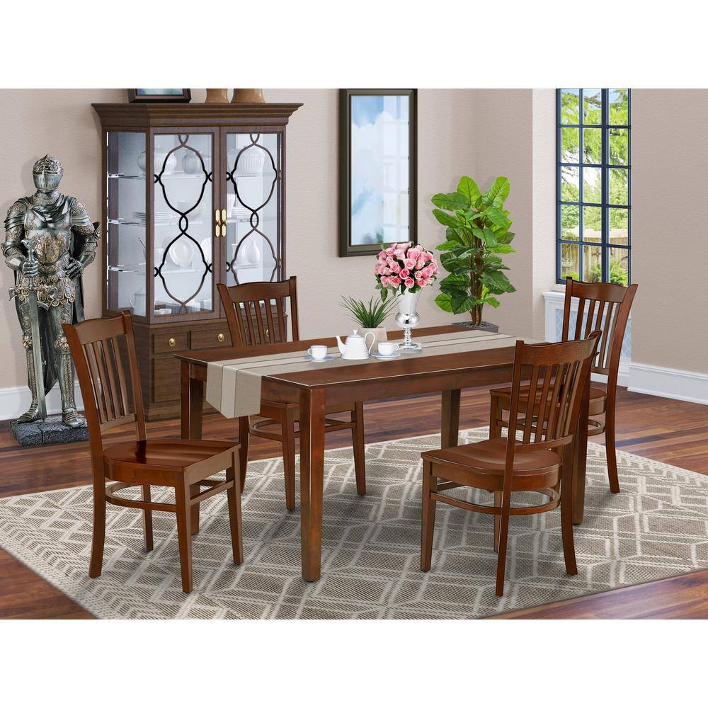 Left. East West Furniture - Dining Room Set Mahogany - Brown.
