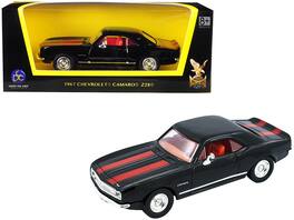 1967 Chevrolet Camaro Z-28 Stripes 1/43 Diecast Model Car by Road Signature - Black with Red