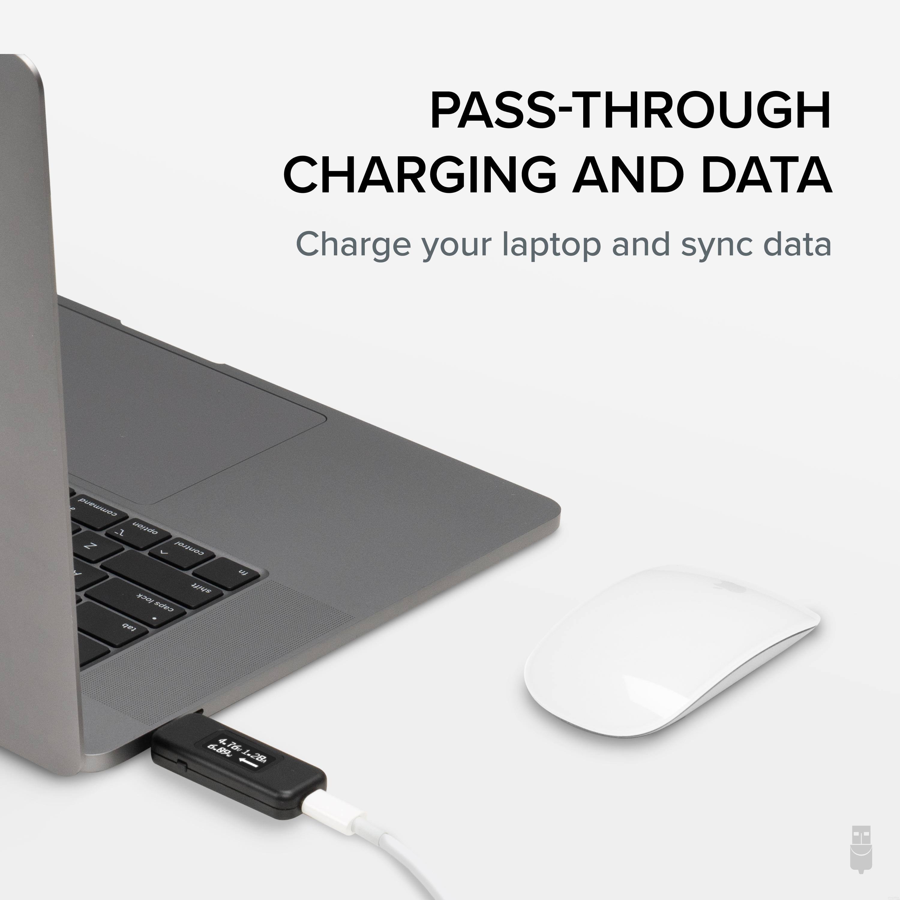 PASS-THROUGH CHARGING AND DATA  
Charge your laptop and sync data