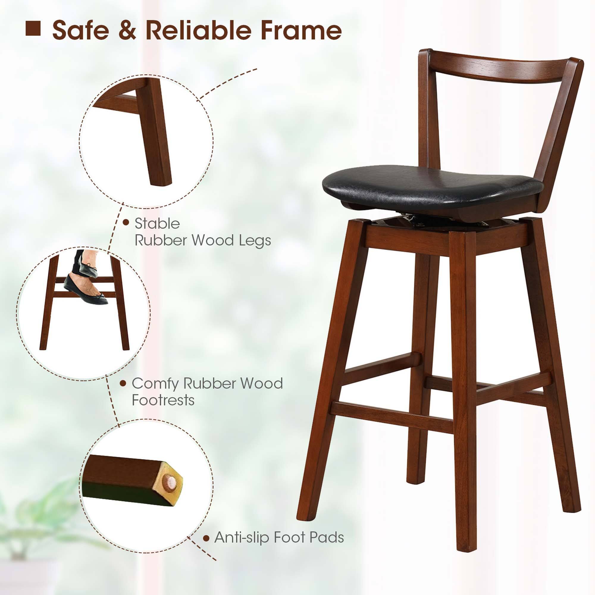 Safe & Reliable Frame Stable Rubber Wood Legs Comfy Rubber Wood Footrests Anti-slip Foot Pads