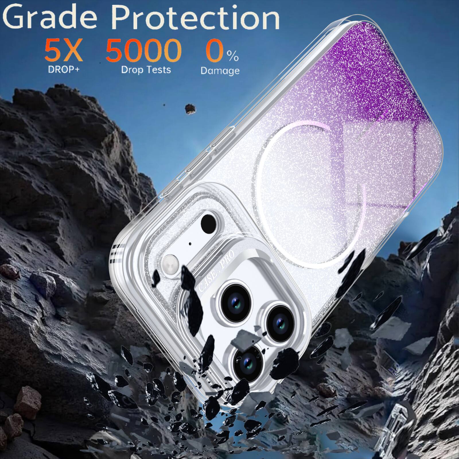 Grade Protection  
5X  
5000  
0%  
DROP+  
Drop Tests  
Damage  
PRO CASE