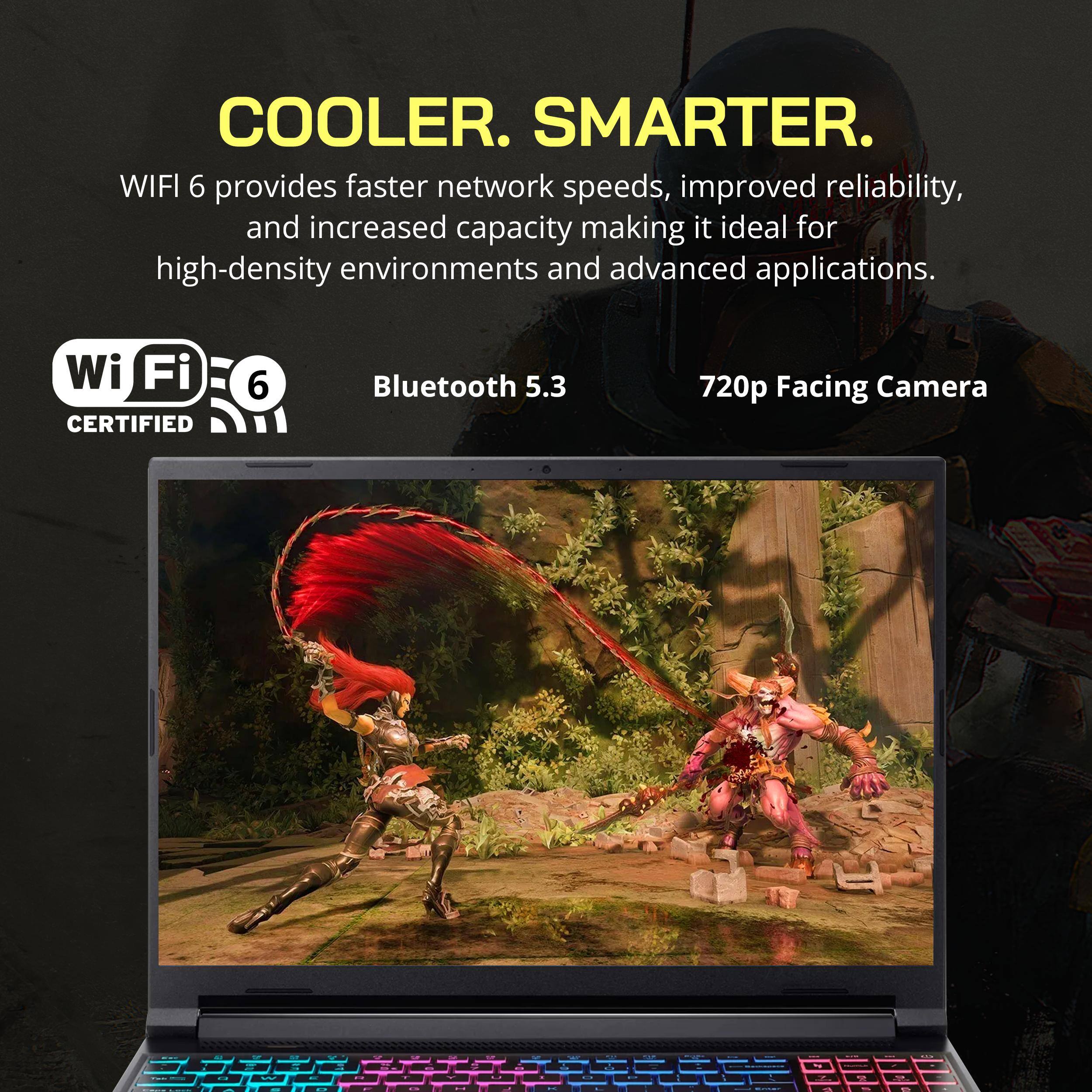 COOLER. SMARTER.

Wi-Fi 6 provides faster network speeds, improved reliability, and increased capacity making it ideal for high-density environments and advanced applications.

Wi-Fi CERTIFIED 6

Bluetooth 5.3

720p Facing Camera