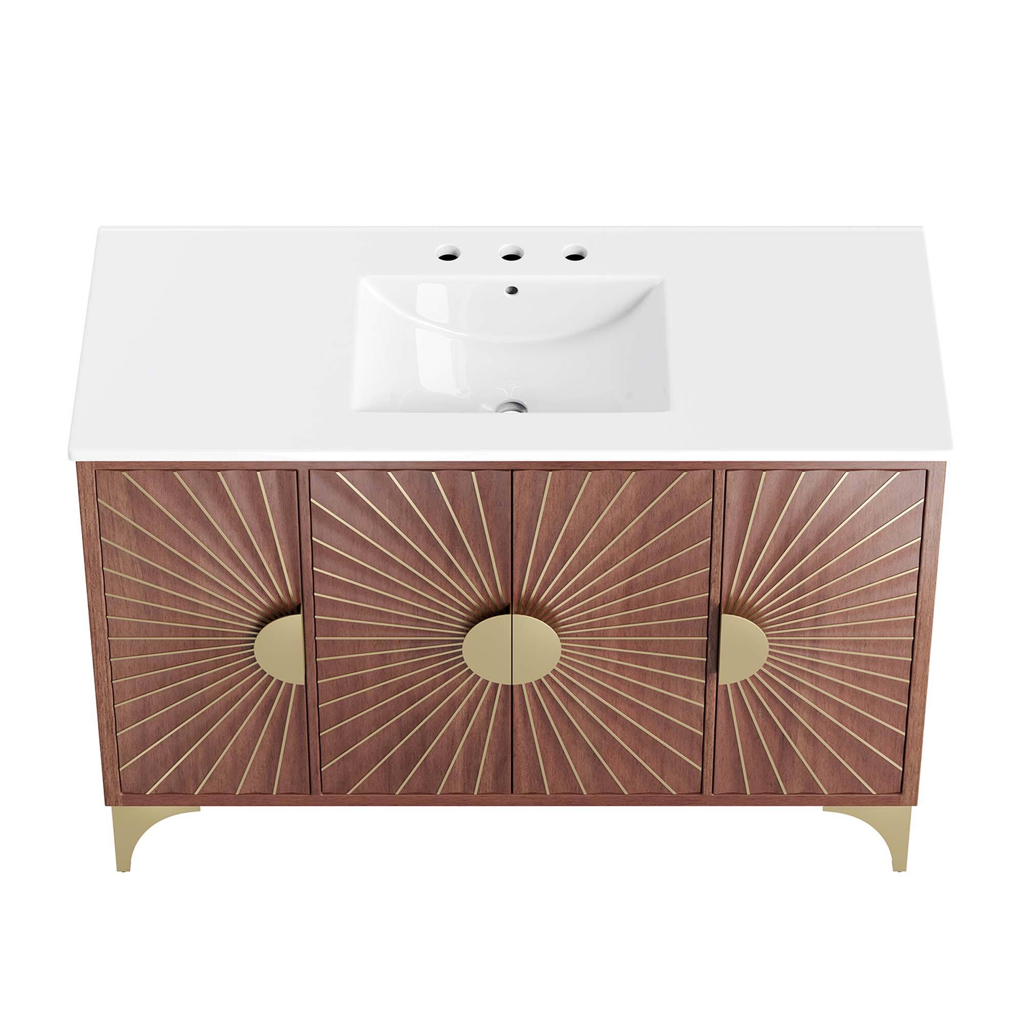 Alt View 4. Modway - Daylight Bathroom Vanity Basin Included by Modway - White Walnut.