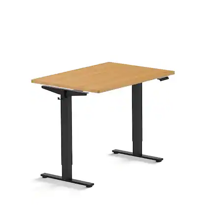 Front. FlexiSpot - FlexiSpot E2 42''W Electric Adjustable Standing Desk Chipboard, Maple/Black - Maple.