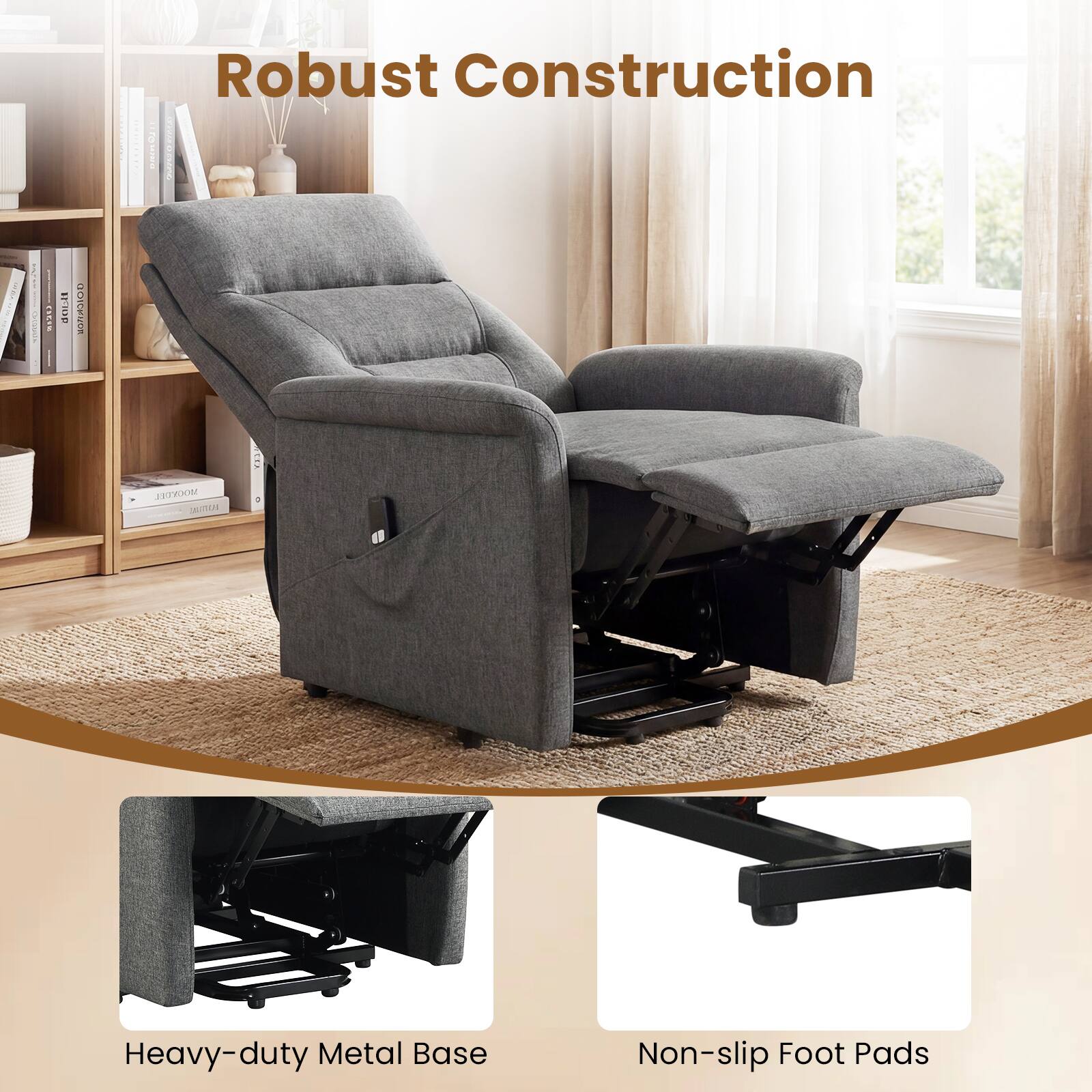 Robust Construction

Heavy-duty Metal Base

Non-slip Foot Pads