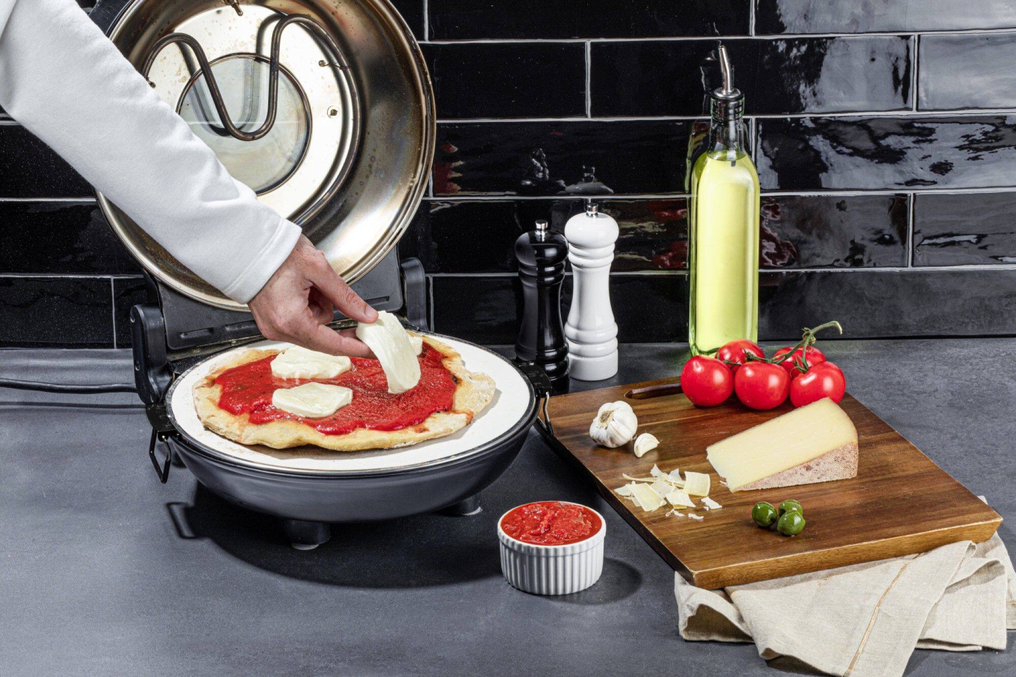 Alt View 9. Granitestone - Piezano Indoor/Outdoor Portable Electric Pizza Oven - Black.