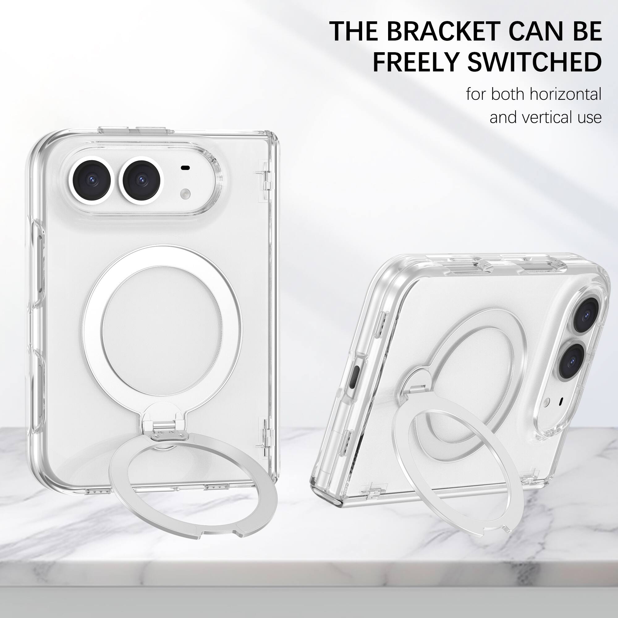 THE BRACKET CAN BE FREELY SWITCHED for both horizontal and vertical use