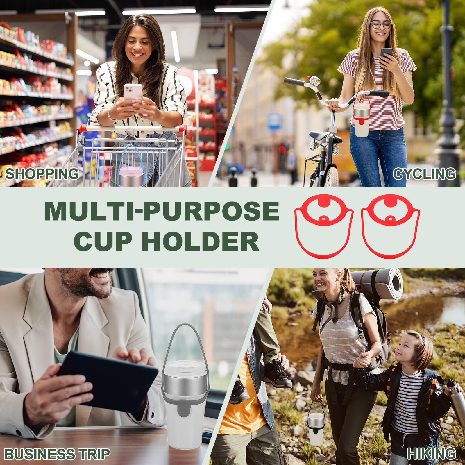SHOPPING CYCLING MULTI-PURPOSE CUP HOLDER BUSINESS TRIP HIKING