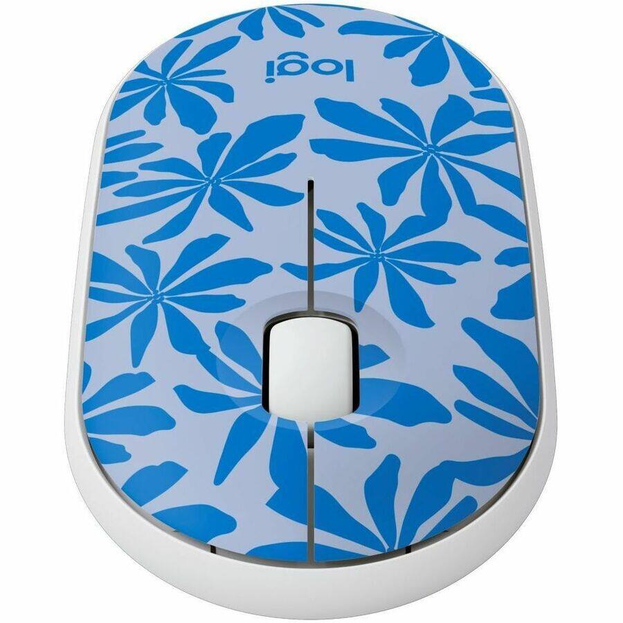 Alt View 4. Logitech - Logitech M340 Mouse - Optical - Wireless - 32.81 ft - Radio Frequency - 2.40 GHz - Blue Floral - USB Type A - 1000 dpi - - Blue Floral.