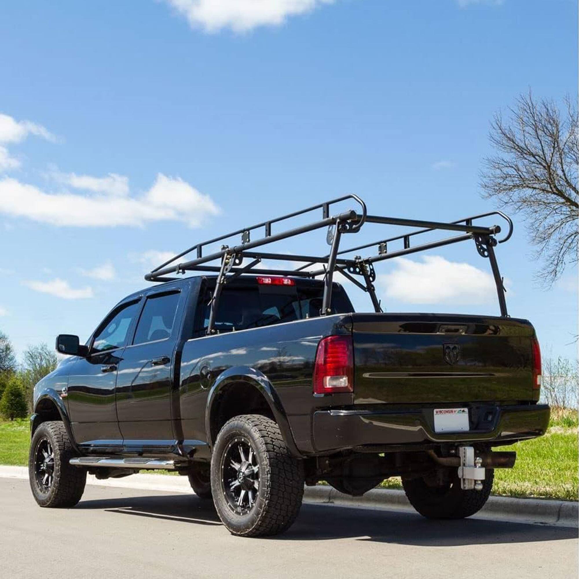 Alt View 4. Elevate Outdoor - Elevate Outdoor Powder Coated Steel Over Cap Truck Rack, Adjustable to 75" Wide - Black.