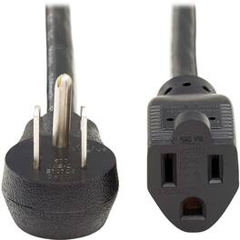 Eaton Tripp Lite Series Power Extension Cord, Right-Angle NEMA 5-15P to NEMA 5-15R - Heavy-Duty, 15A, 120V, 14 AWG, 10 - Black