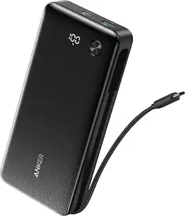 Anker - Zolo Power Bank (20K, 87W, Built-In USB-C Cable) - Black