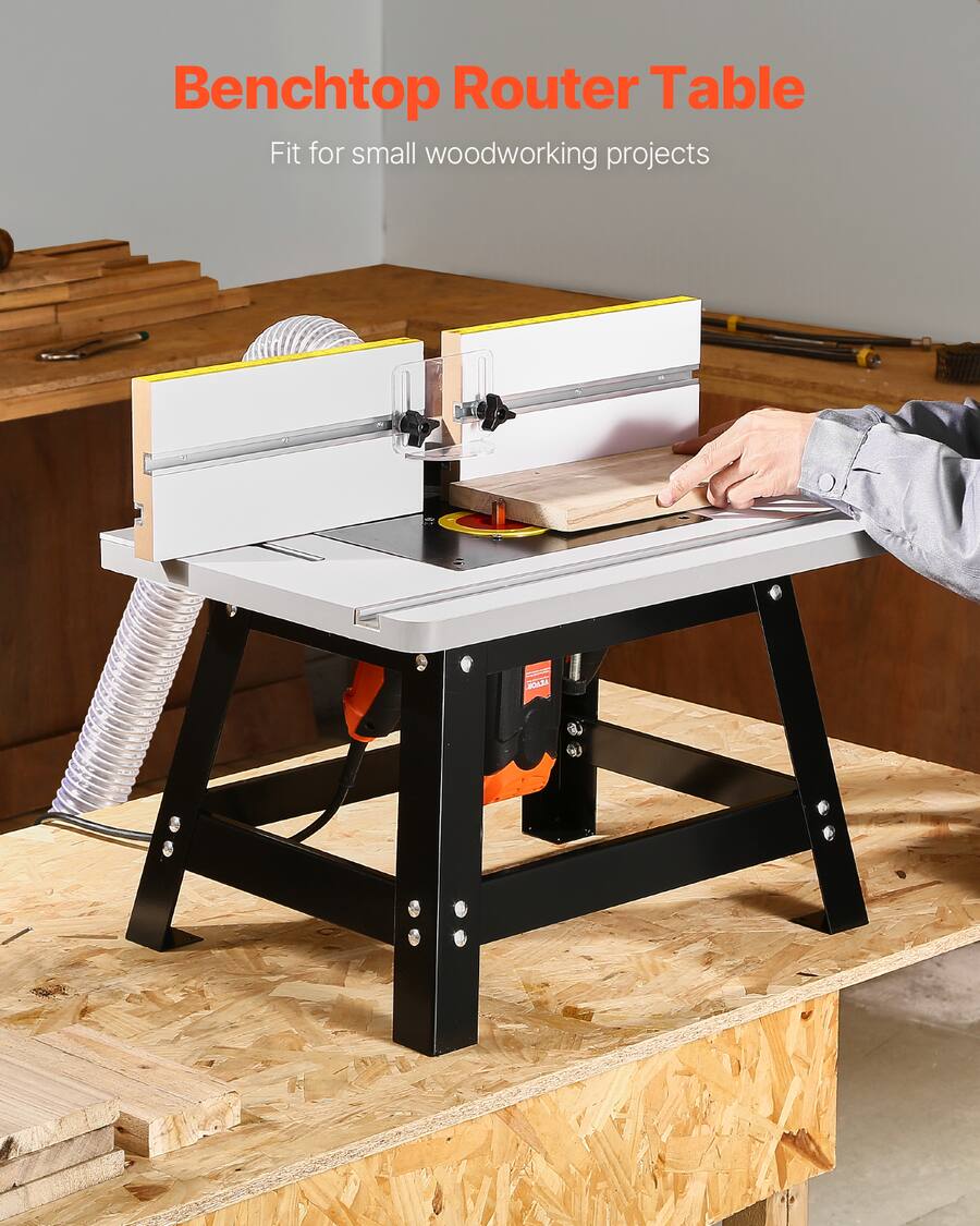VEVOR Benchtop Router Table, 24 in x 15.7 in, Bench Top Routing Table ...