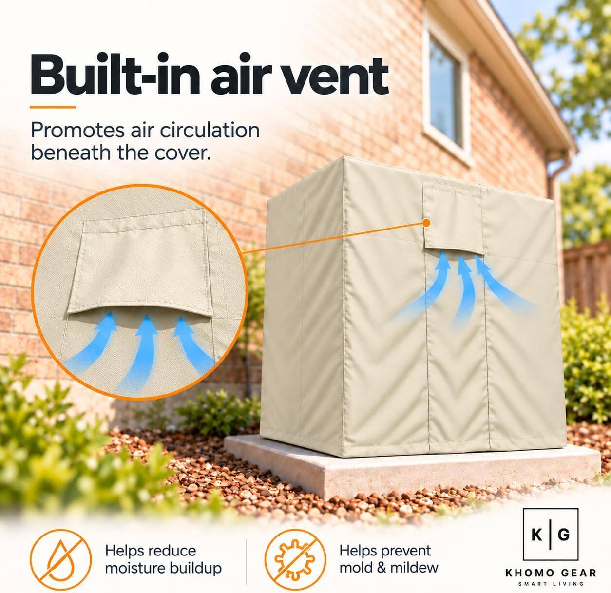 KHOMO GEAR Air Conditioner Cover for Outside Units Waterproof, Central ...