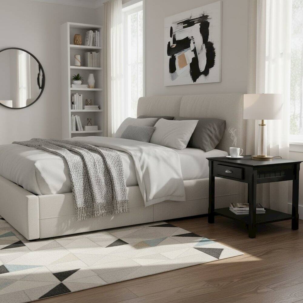 Alt View 1. FurniFact - Side Table - Black.