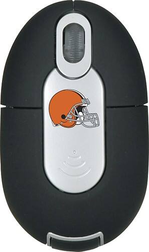 Front Standard. Tribeca - Cleveland Browns Mini Wireless Optical Mouse - Silver/Black.