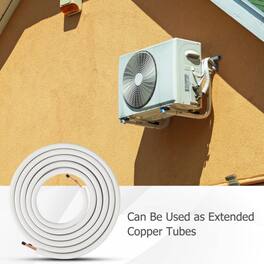 LUCKY ONE - 25 ft Mini Split Line Set 1/4" & 1/2" Copper Pipes with 3-Layer Insulation - AC Tubing Kit - White